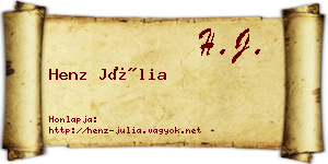 Henz Júlia névjegykártya